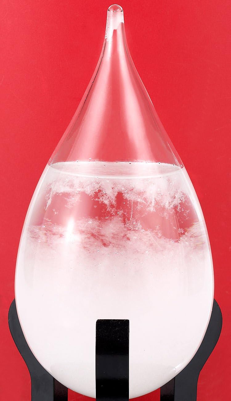 Carlo Milano Sturmglas Barometer: Modernes Fitzroy-Sturmglas in Tropfenform, 22cm (Sturmglas zur Wet