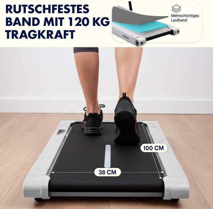 Squatz 2 in 1 Walking Pad- mit Vibration, Laufband für Zuhause, 6 km/h, mit APP & Bluetooth, Unter-d