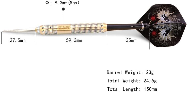 CUESOUL Dragon Deluxe Messing Steel Dartpfeile, 21 Gramm J2102 23 Gramm, J2102 23 Gramm