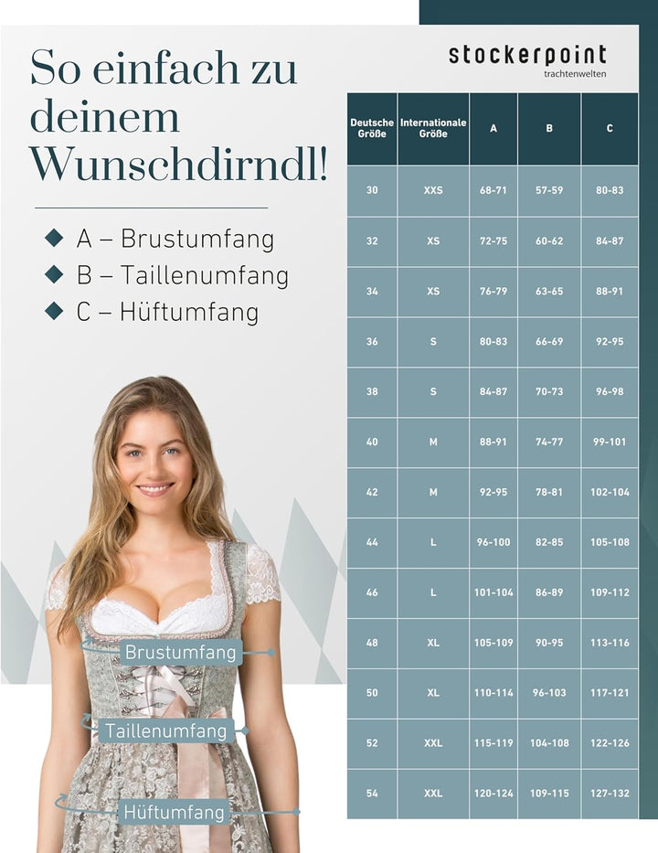 Stockerpoint - Dirndl Shila (55cm) 32 Mint, 32 Mint