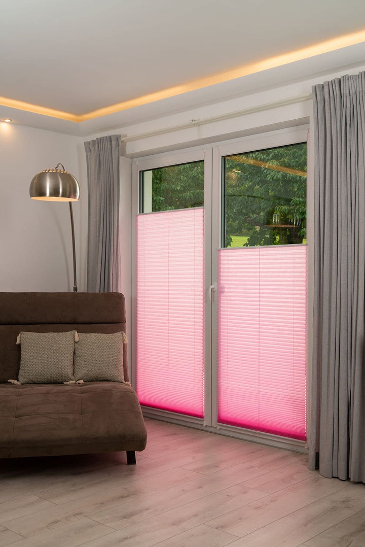 K-home Klemmfix-Plissee, Pink, 80 x 130 cm 80 x 130 cm Pink, 80 x 130 cm Pink