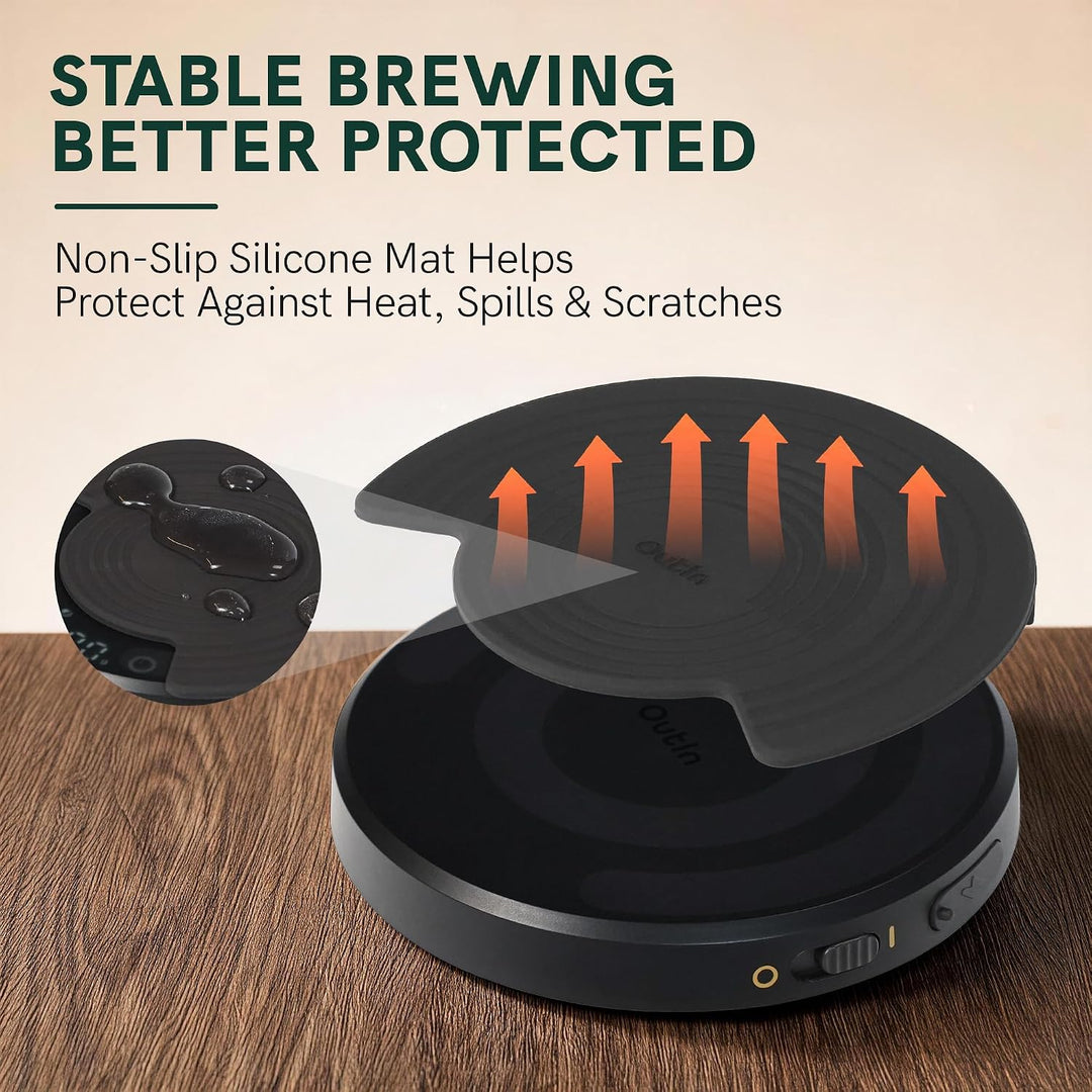 OutIn Claro Tragbare Kaffeewaage mit Timer - Digitale Espresso Waage 2kg/0,1g, Mini Kaffeewaage Inkl