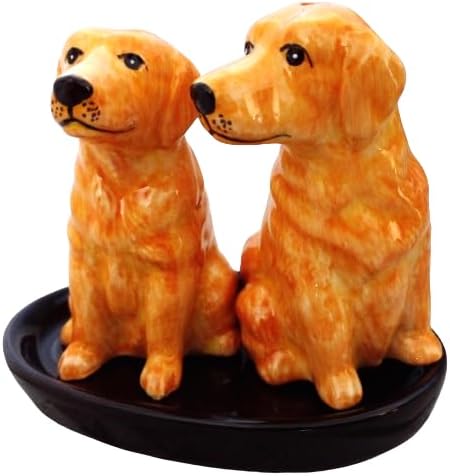 Keramik Salz und Pfefferstreuer Set mit Hundemotiv (Golden Retriever)