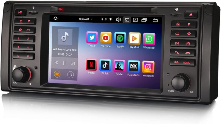Erisin 7 Zoll Android 12 8-Kern 4GB RAM+ 64GB ROM Autoradio Mit GPS Navi für BMW 5 Serie E39 X5 M5 E