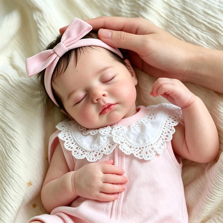 Zero pam Reborn Baby Vollsilikon Lebensecht Mädchen, 50CM Reborn Baby Mädchen, Silikon Puppe Mit Haa