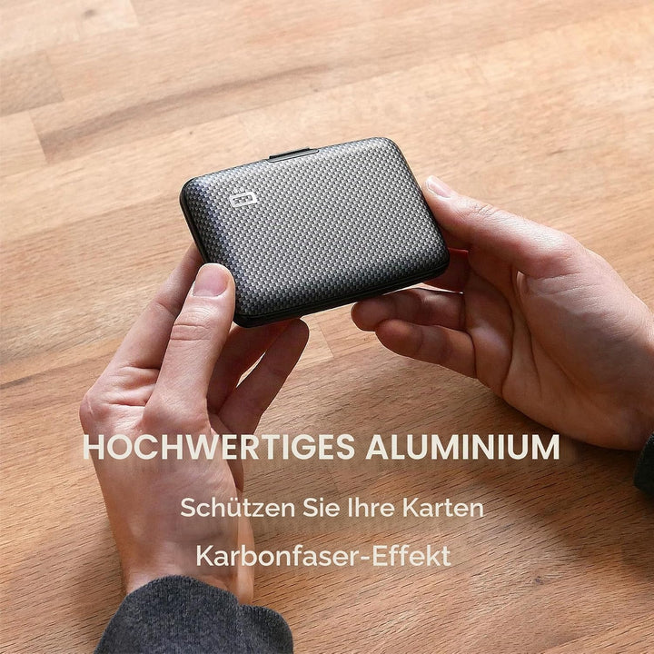 Aluminium Kartenetui Kohlenstoff Effekt, RFID Schutz vor Betrug und Entmagnetisierung, Kompakte Geld