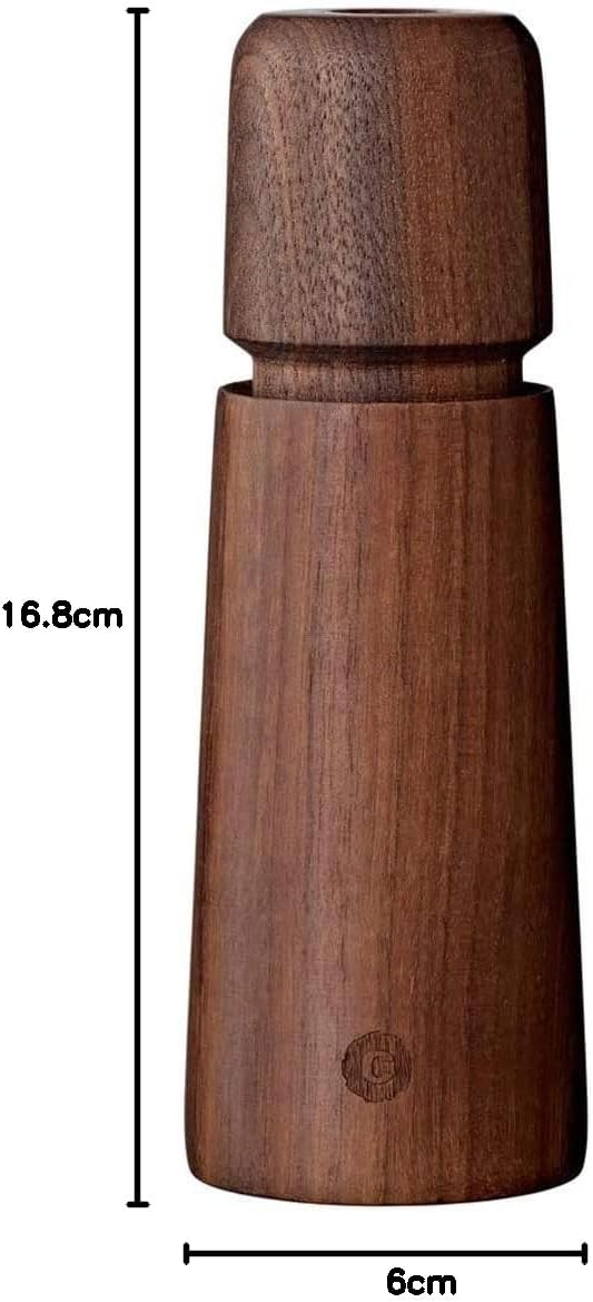 CrushGrind - STOCKHOLM Pepper Mill Walnut 17 cm 168 mm (1er Pack) Black, 168 mm (1er Pack) Black