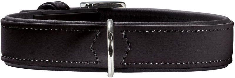 HUNTER SOFTIE Hundehalsband, Kunstleder, samtig, pflegeleicht, 65 (L), schwarz schwarz 65 (L), schwa