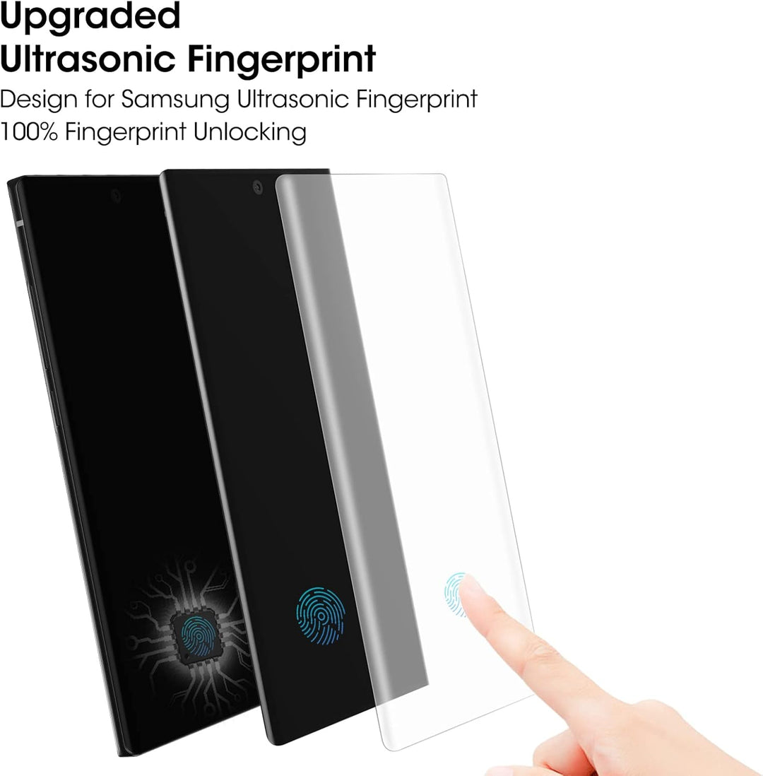 Ni-SHEN 3 Stück Panzer Schutz 9H Glas Schutzfolie Displayschutz 3D Gebogen Folie Fingerabdruck-ID Un