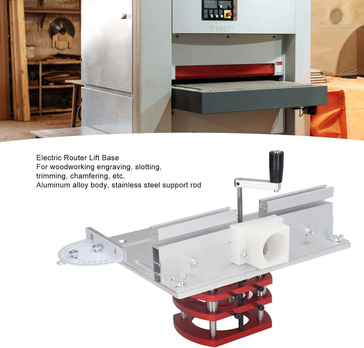 Oberfräserlift mit Oberplatte, Aluminium-Präzisionsfräser-Hebesystem mit Gehrungslehre, Holzbearbeit