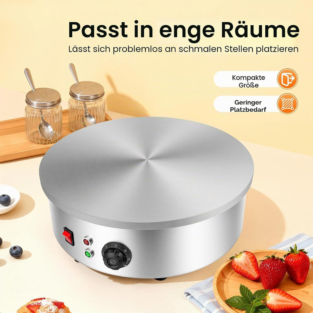 TESUGN Crêpes Maker, 2800W Profi Crêpes Maker Platte Crepesmaker für Pfannkuchen, Pan Cakes, Omelett