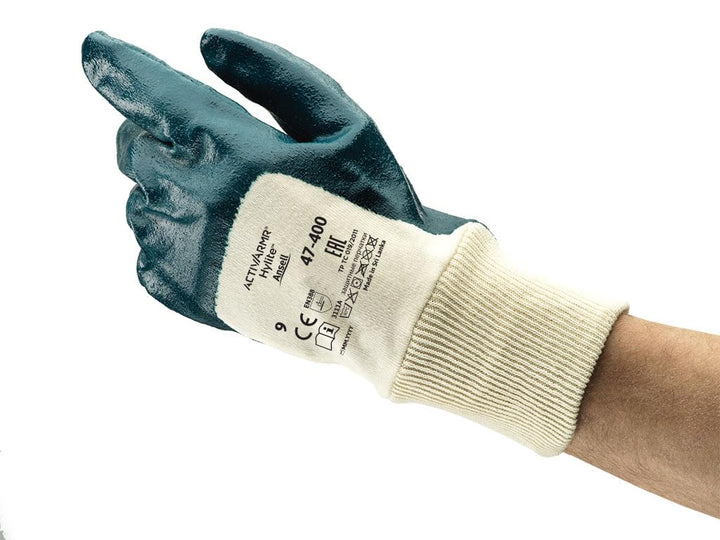 Ansell Hylite 47-400 Mehrzweckhandschuhe, Mechanikschutz, Blau, Grösse 7 (12 Paar) Strickbund 7 (S),
