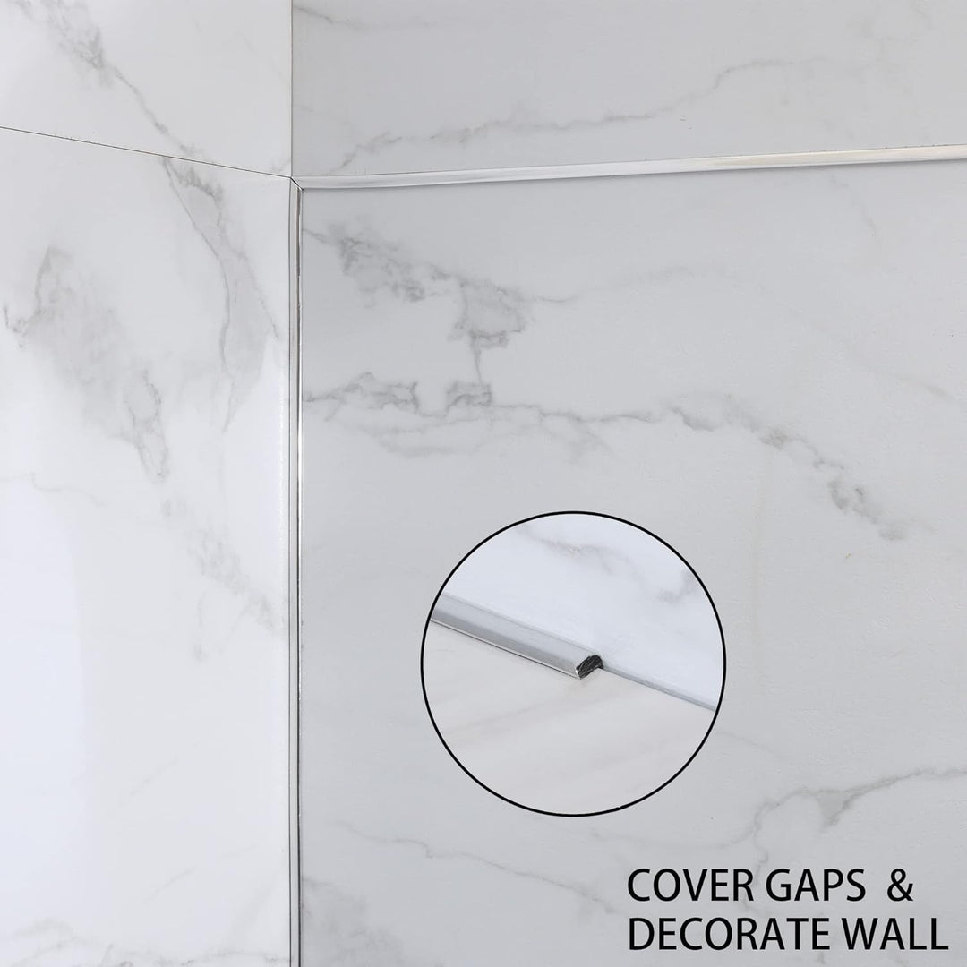 10m Silber Zierleiste, abziehen und aufkleben, flexible Spiegel, Wand, Decke, Boden, Schrank, Fliese