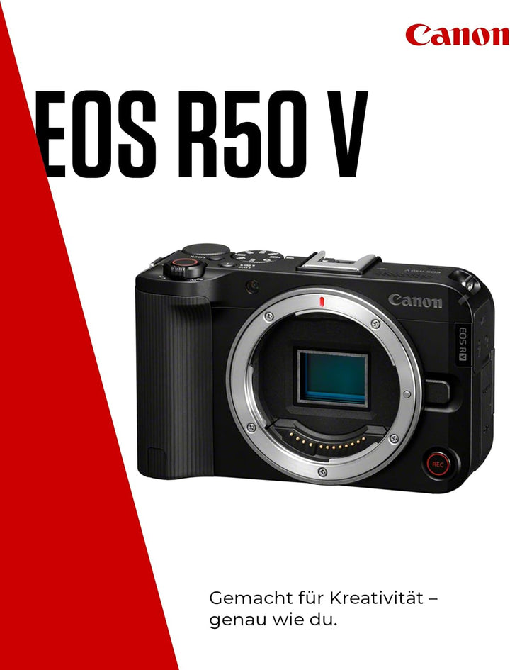 Canon EOS R50 V + RF-S 10-18mm F4.5-6.3 is STM - Vlog-Kamera, kompatibel mit Canon RF-Objektiven | C