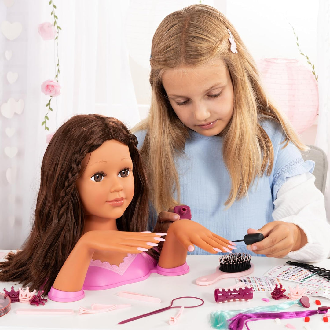 Bayer Design 90090AC Charlene Magic Nails Frisier- und Schminkkopf mit Händen und Fingernägeln, Make