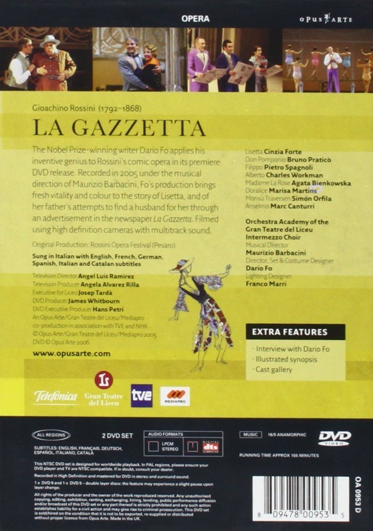 Rossini, Gioacchino - La Gazzetta NTSC), DVD