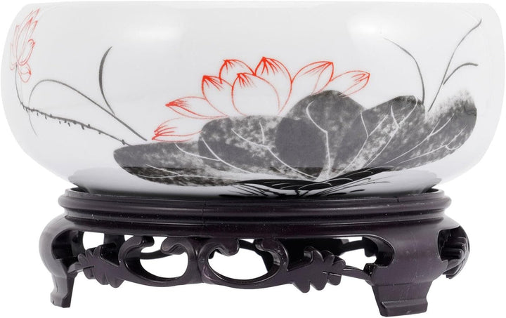 Happyyami 1 Set Runder Grosser Flacher Sukkulenten-Keramik-Übertopf Bonsai-Töpfe Kaktus-Blumen-Übert