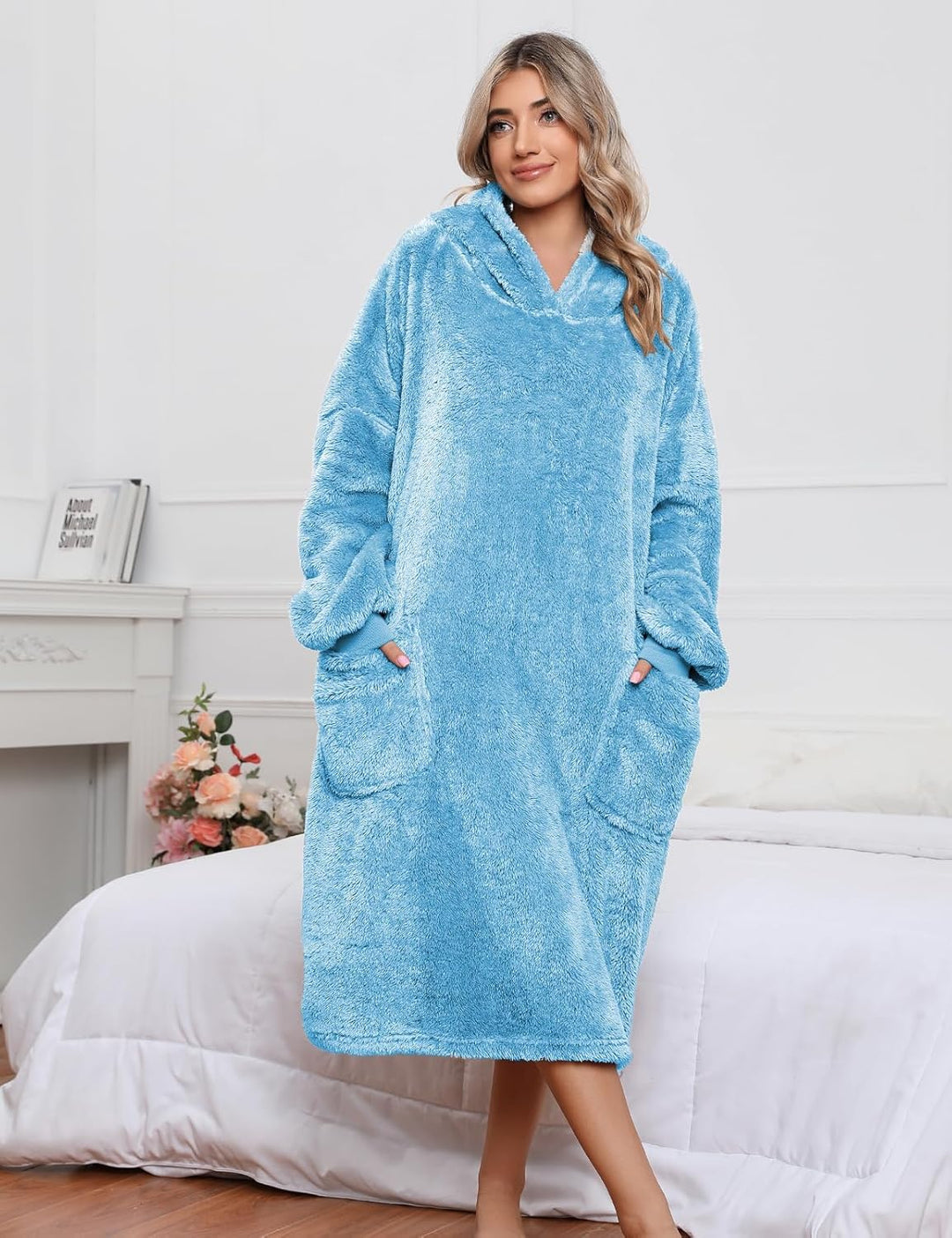 UMIPUBO Hoodie Decke Damen Oversize Sherpa Deckenpullover Blanket Hoodie Warm Winterpullover Decken