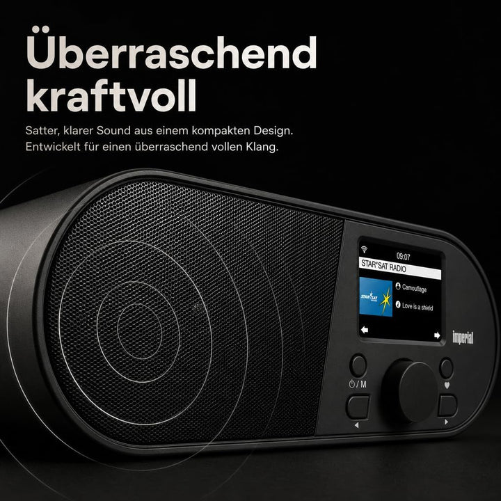 Imperial i105 Internetradio (WLAN, Mediaplayer, USB, DLNA, Farbdisplay, Wecker, Appsteuerung) schwar