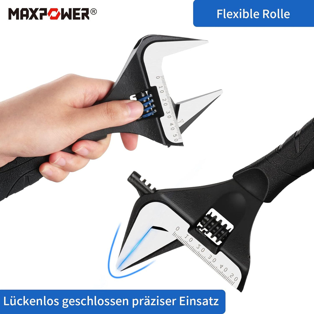 MAXPOWER 2 Stücke Rollgabelschlüssel Set 150mm/250mm Maximale Öffnung 36mm/52mm Rollgabelschlüssel G