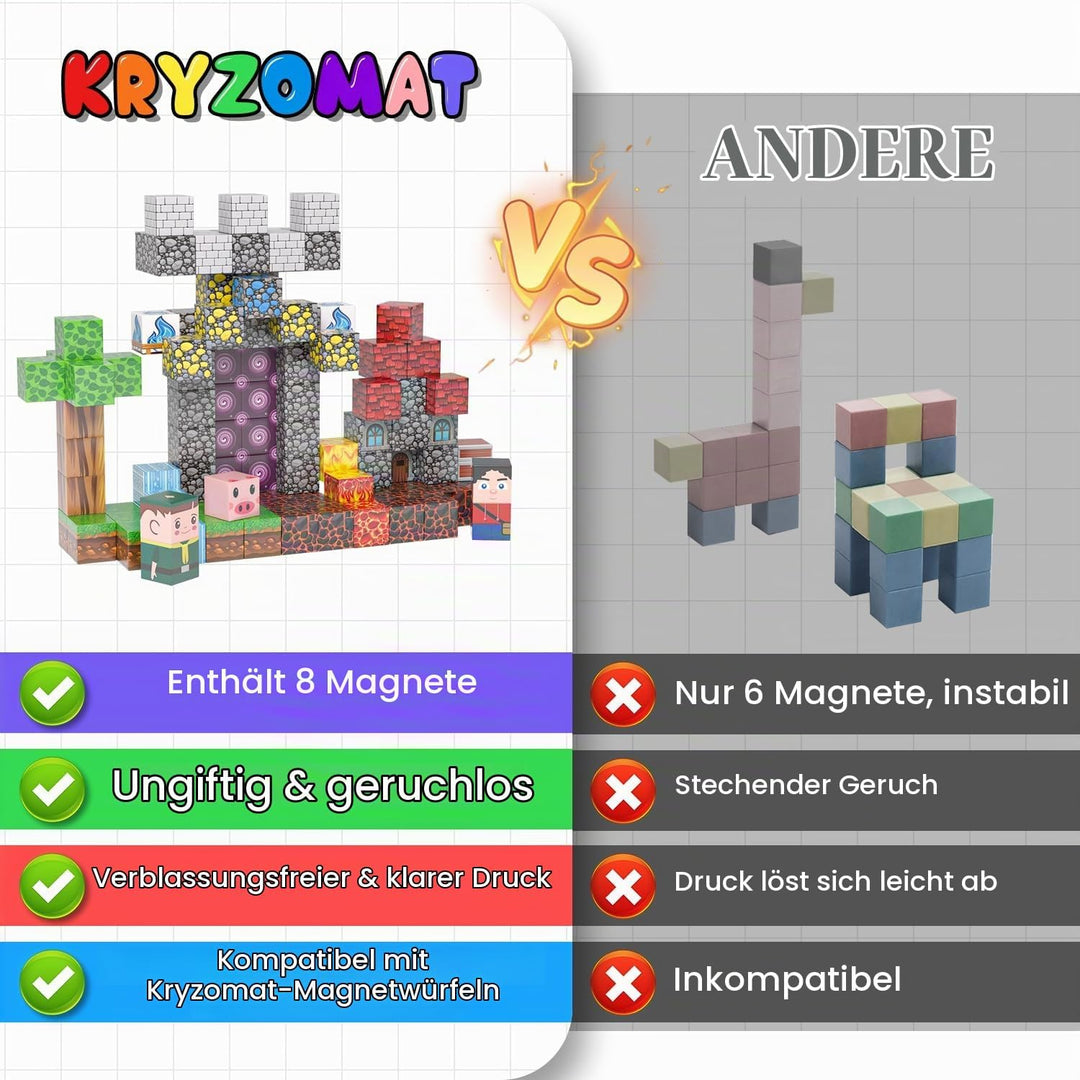 Magnetische Bausteine 100 PCS, Magnetbausteine für 3+ Jahr, Magnetic Blocks Spielzeug-Sets für Kinde