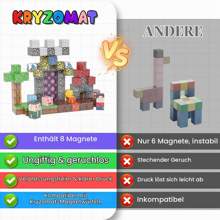 Magnetische Bausteine 100 PCS, Magnetbausteine für 3+ Jahr, Magnetic Blocks Spielzeug-Sets für Kinde
