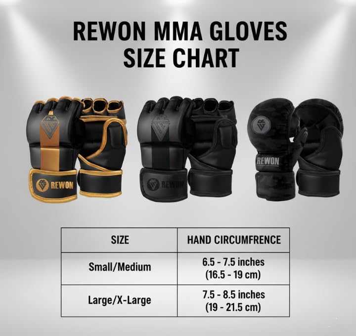Rewon MMA Handschuhe - Sparring Grappling Handschuh - Hybrid Palm Martial Arts Fäustlinge Männer Fra