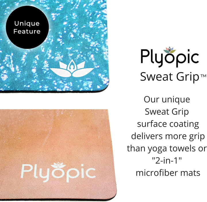 Plyopic All-In-One Yoga-Matte – Rutschfest auch bei Schweiss | Premium Matte mit Sweat-Grip Oberfläc