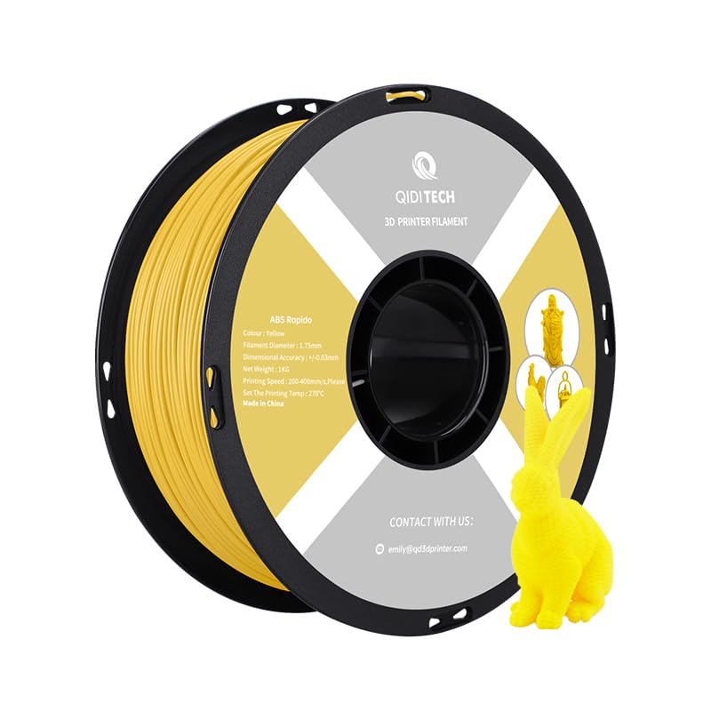 QIDI TECH ABS Rapido Filament 1.75mm, 3D Drucker Filament ABS 1kg Spule (2.2lbs), geeignet für Hochg