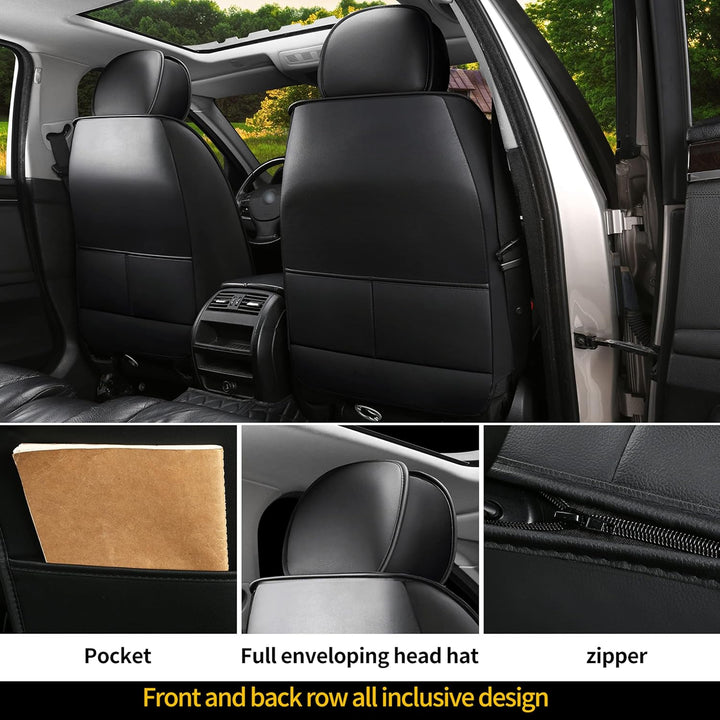 JDWBT Luxus Autositzbezüge Kunstleder Komplettset, Sitzbezüge Auto Universal, Auto Sitzbezüge Kompat