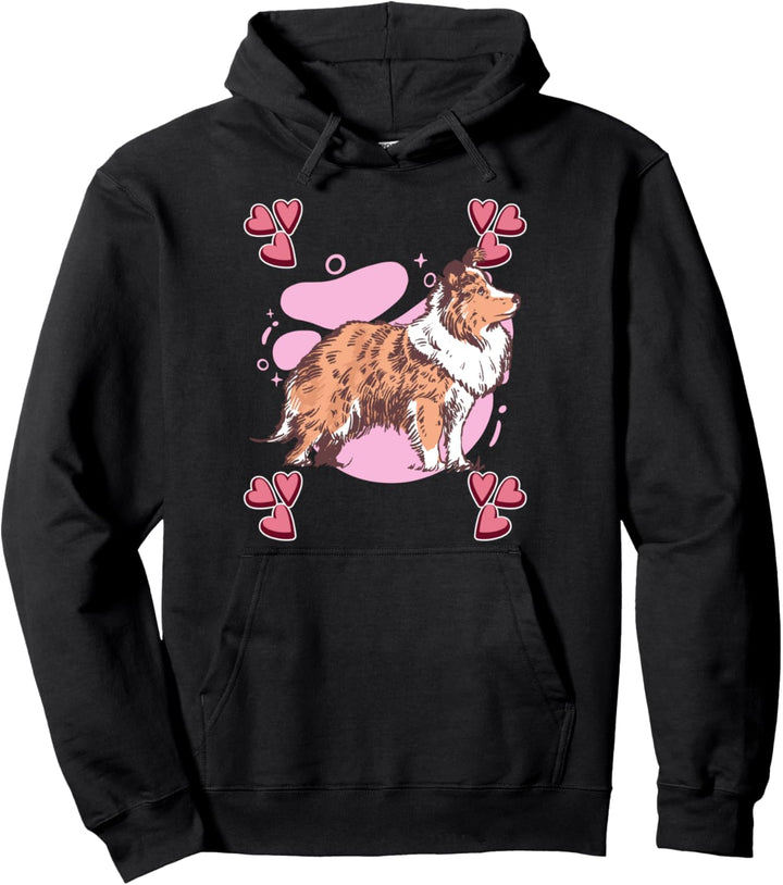 Damen Collie Zeichnung Mädchen Collie Pullover Hoodie