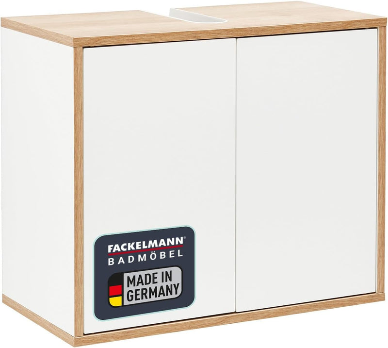 FACKELMANN Finn Waschbeckenunterschrank (60 x 50 x 30,5 cm) – Unterschrank für Waschbecken mit Aussp
