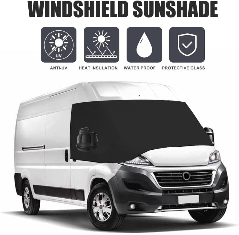 Frontscheibe Wrap Cover Ersatz für FIAT Ducato 2006-2021, Luxus Sonnenschutz Frontscheibenabdeckung