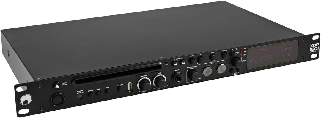 OMNITRONIC XDP-1501 CD-/MP3-Player | 1 HE flacher CD-/MP3-Player mit USB-Port, Mikrofon-Eingang und