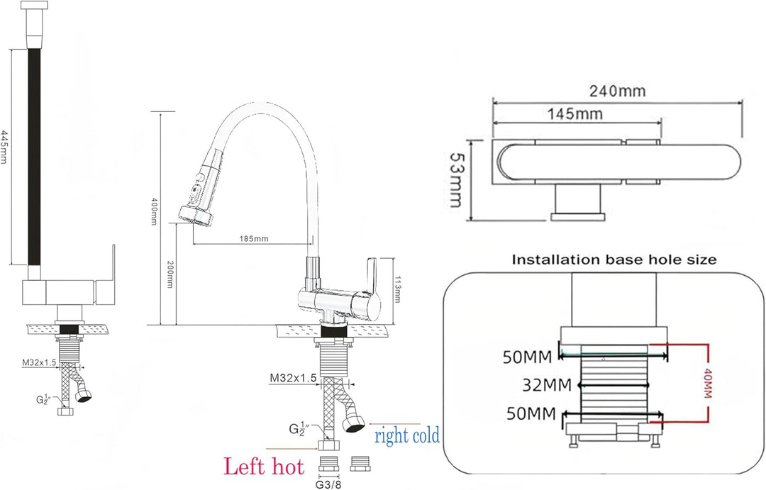 Vorfenster Küchenarmatur Schwarz, Hochdruck Wasserhahn Küche Vorfenster Schwarz, Vorfenster Armatur