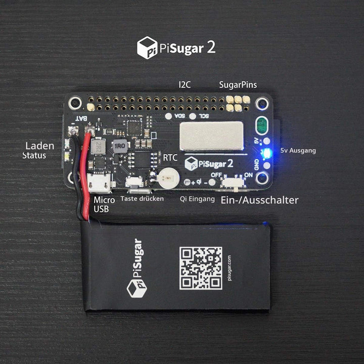 Pisugar 2 Portable 1200 mAh UPS Lithium Battery Power Module for Raspberry Pi-Zero W/WH Model Access