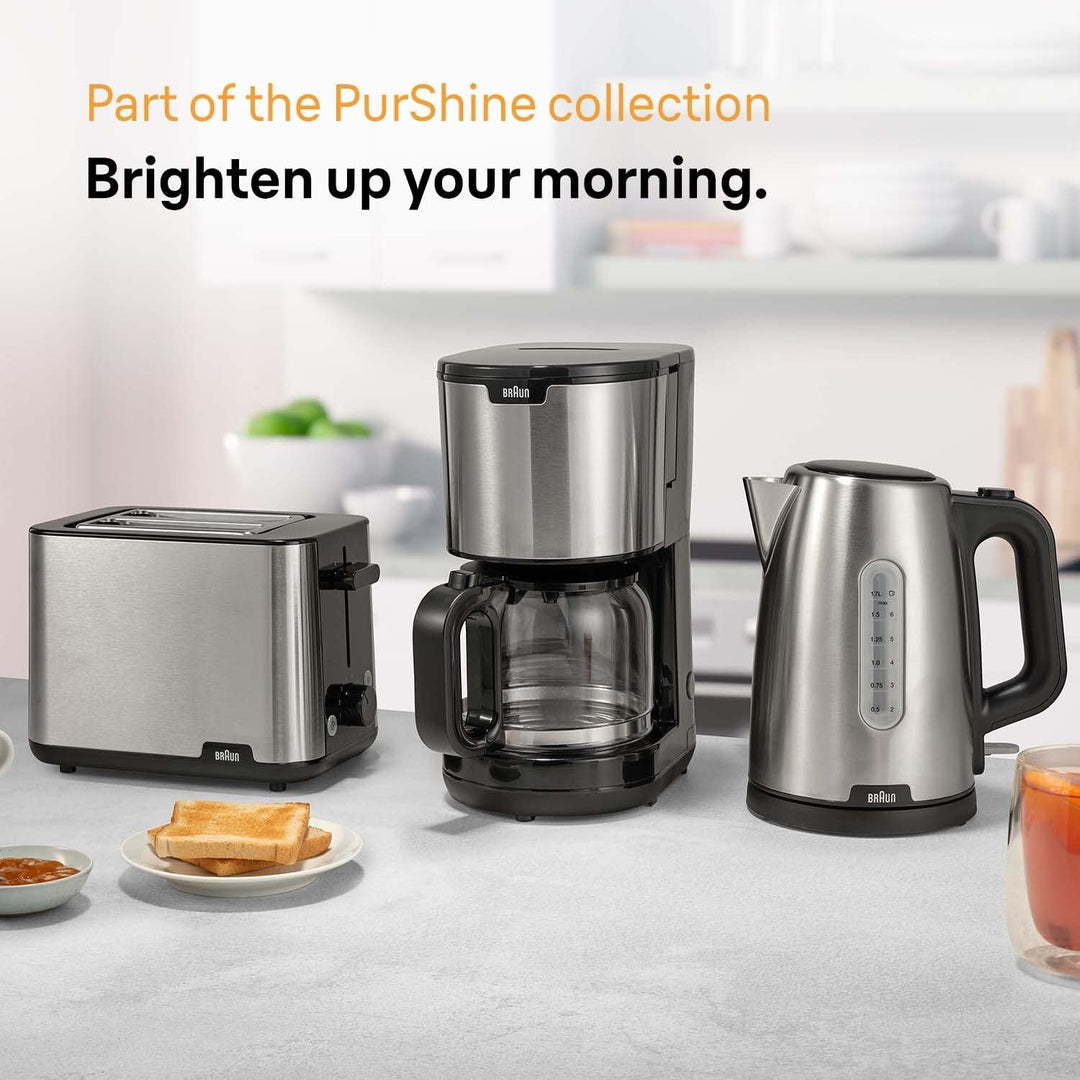 Braun PurShine Wasserkocher WK1500 BK – Teekocher mit 360° Basis, Abschaltautomatik, 1,7 L Füllmenge
