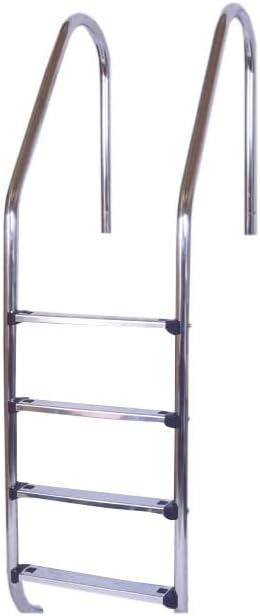 Steinbach Einbaubeckenleiter Edelstahl, 4-stufig, mit Ankersockel, für Beckentiefe 150 cm, weite Aus