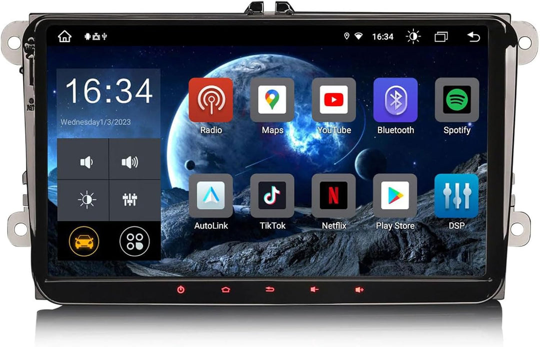 Erisin 9 Zoll Android 12.0 Autoradio mit GPS Navi Für VW Golf 5/6 T5 Touran Polo Sharan Passat Tigua