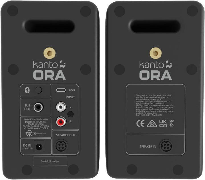 Kanto ORAMB 100W Powered Bi-amp Reference Desktop Computer Speakers w/Bluetooth 5.0 & USB-C | 100 Hz