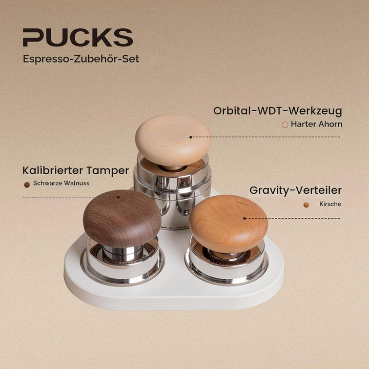TIMEMORE Espresso Tamper-Set 58,4 mm mit WDT-Werkzeug, selbstnivellierendem Tamper und Gravity-Distr