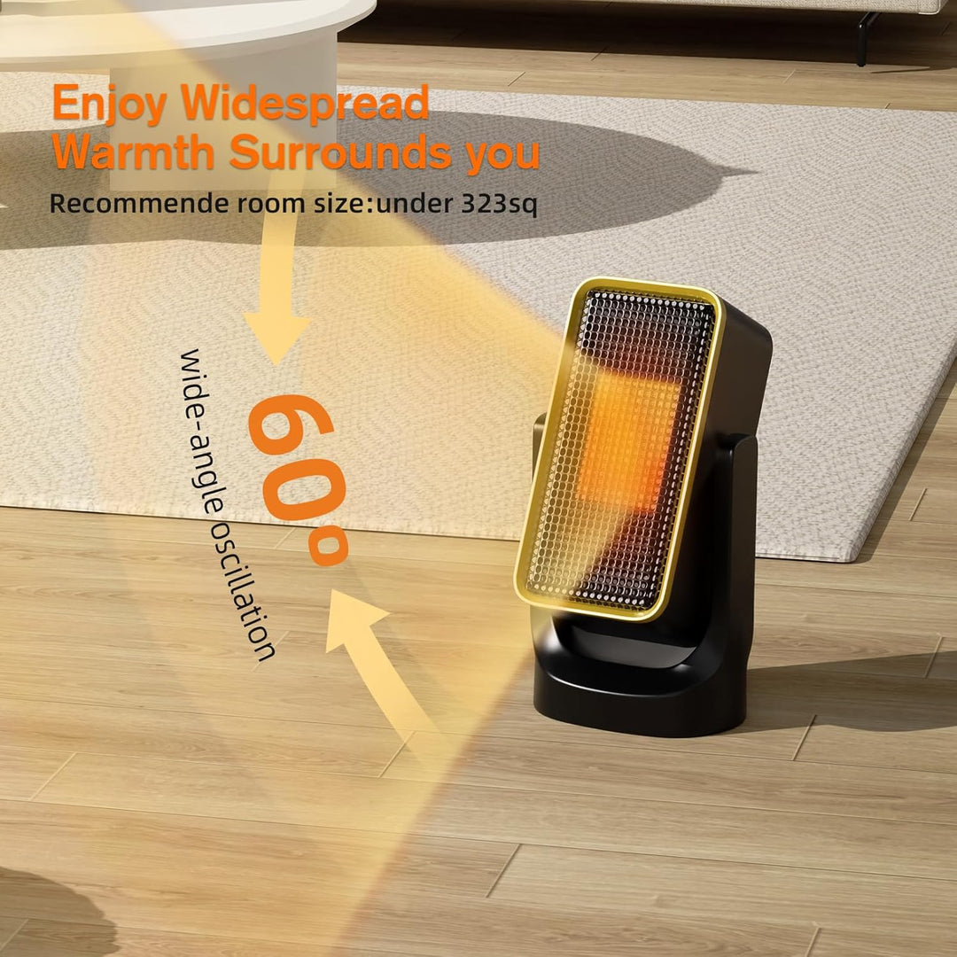GARDTECH 900W elektrischer Heizlüfter mit Keramik-Technik, energiesparender Desktop-Heizlüfter für I