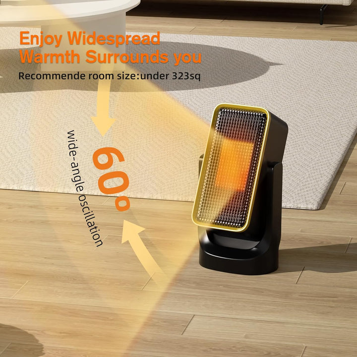 GARDTECH 900W elektrischer Heizlüfter mit Keramik-Technik, energiesparender Desktop-Heizlüfter für I
