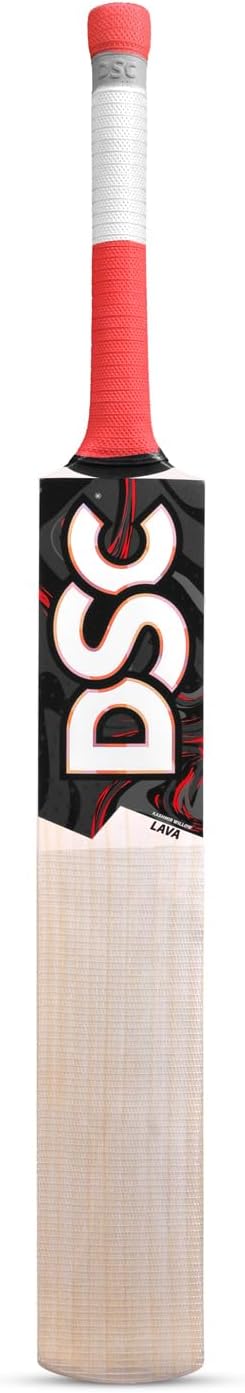 DSC Fledermaus Lava Herren Cricketschläger aus Kaschmirweide, kurzer Griff, holzfarben