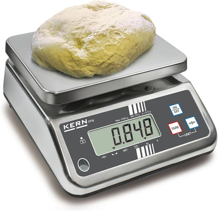 KERN Edelstahl IP-Geschützte Tischwaage, Robuste, IP65 Schutzklasse, 15kg Wägebereich, Ablesbarkeit