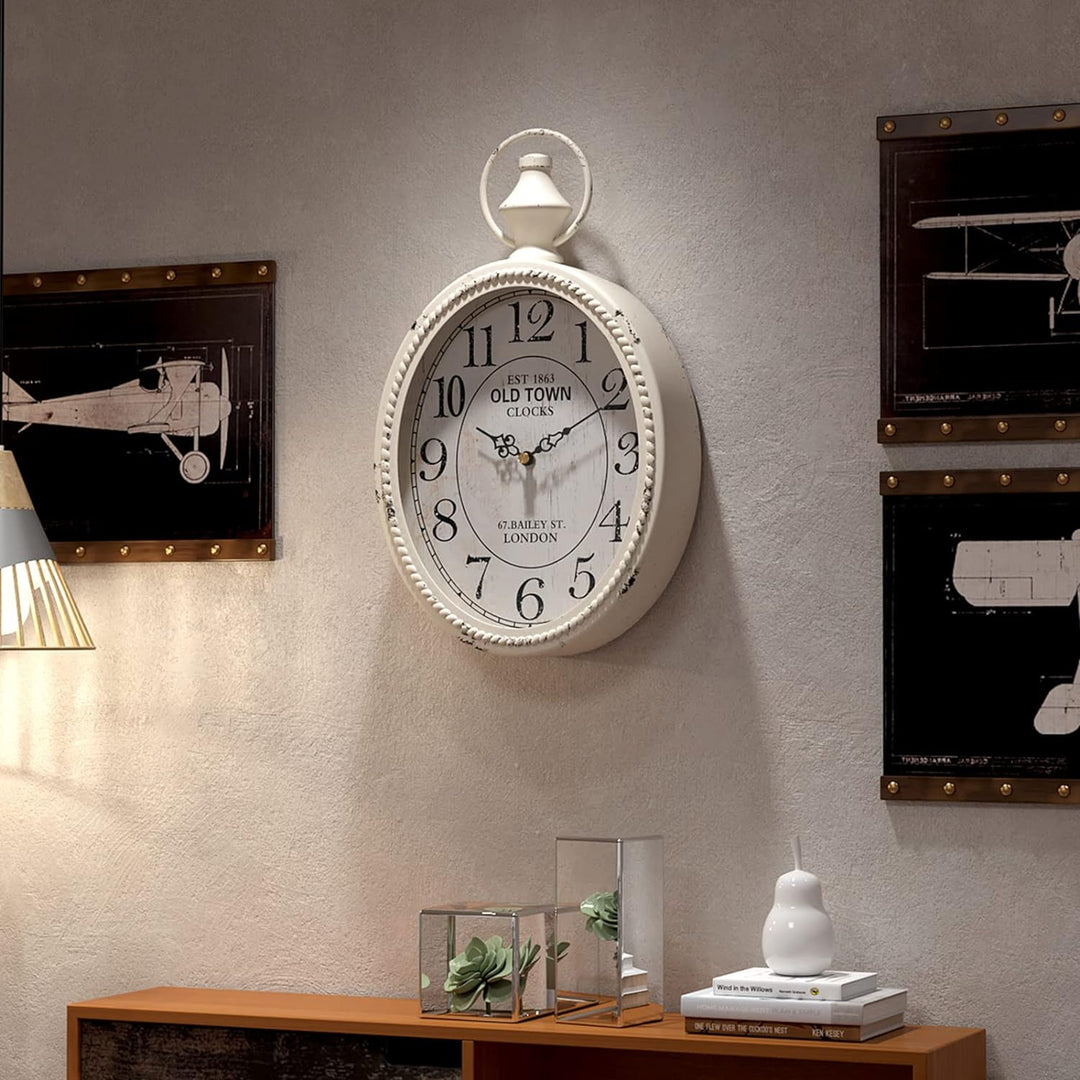 Menterry Europäischen Retro Oval Wanduhr, antike altmodische Design, Vintage-Stil, batteriebetrieben
