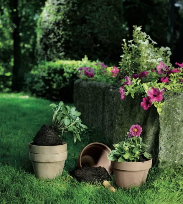 KOTARBAU® 4er Set Blumentopf aus Terrakotta Mokka ⌀ 11 cm Übertopf mit Rand für Innenräume und Gärte