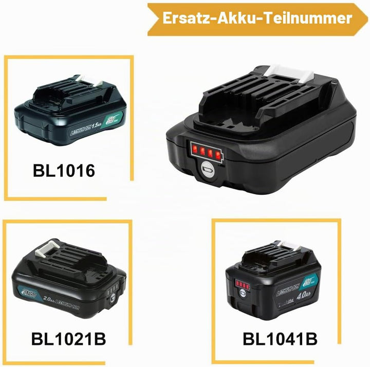 Ersetzen akku für makita 10.8V 12V BL1021B BL1041B 97339-1 197296-9 mit DC10WD Ladegerät für makita