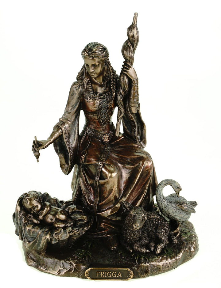 Figur Frigga nordische Göttin der Liebe Figur bronziert Skulptur Veronese Odin Frigg