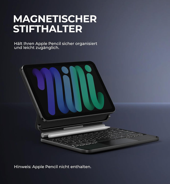 Dexnor Tastatur Hülle für iPad mini 6/7, Magnetische Schwimmender Cantilever-Ständer mit Trackpad St